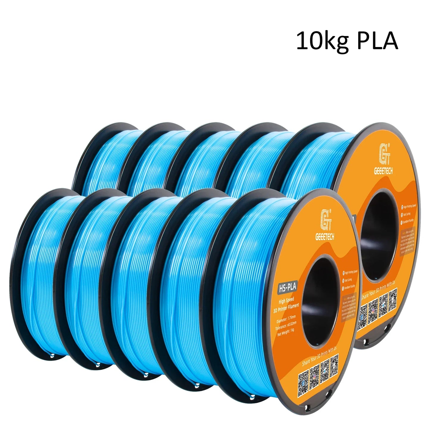10Kg High Speed PLA 3d priner Filament 1kg 1.75mm, faster curing & printing speed, higher printing quality