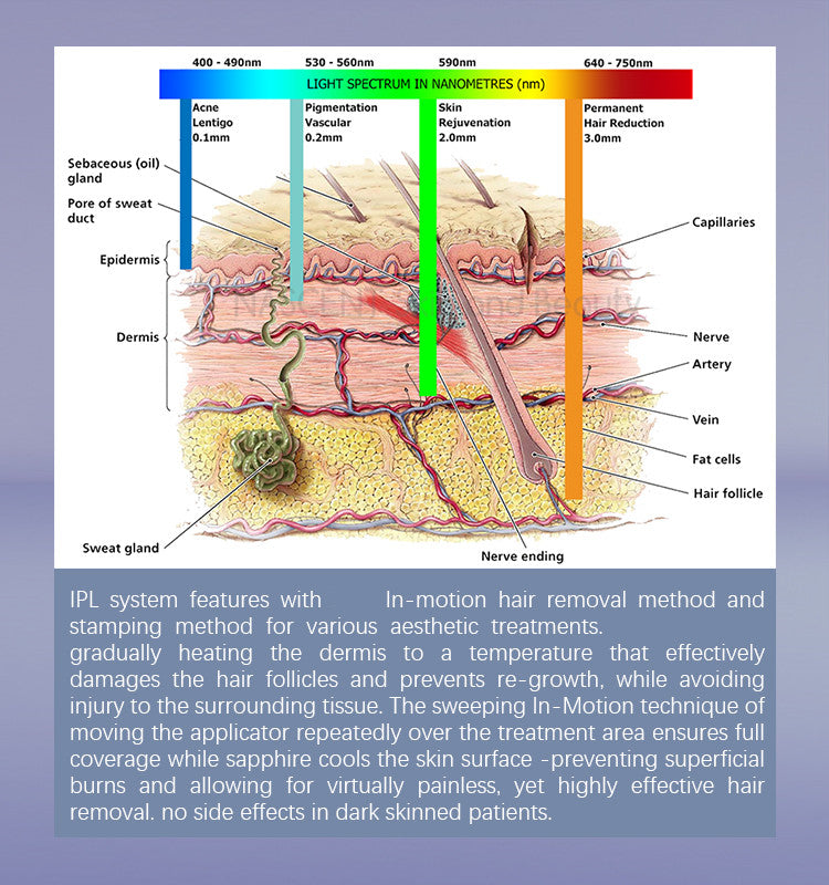 IPL OPT Machine, Aesthetic Laser Hair Remover, E-Light Skin Rejuvenation Machine, Vascular Multi-Application Hair Removal