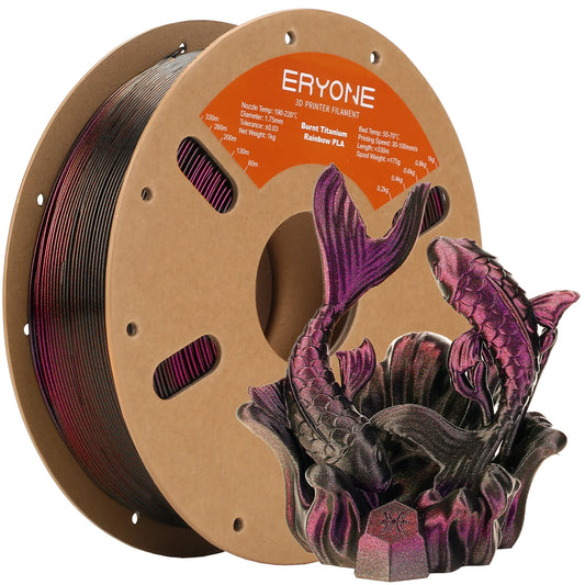Clearance Burnt Titanium Rainbow PLA Filament 3D Printer 1.75mm +/-0.03mm, 1kg(2.2LBS)/Spool