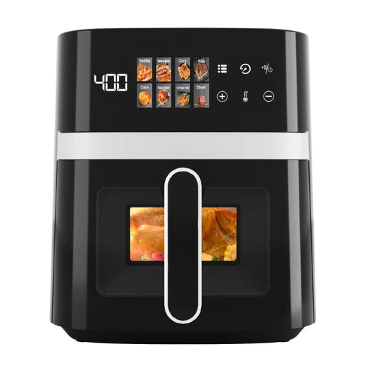 6QT Air Fryer, 8-in-1 Electric Hot Oven with Digital LED Touchscreen, Visible Window, 1500W, New