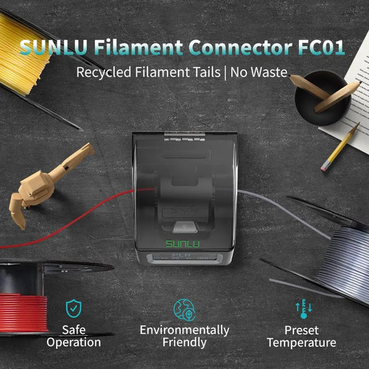 Filament Connector For FC01 1.75mm filament, easy connect For PLA PETG ABS TPU all 3D Printer filament, 200Pcs PTFE Sleeve