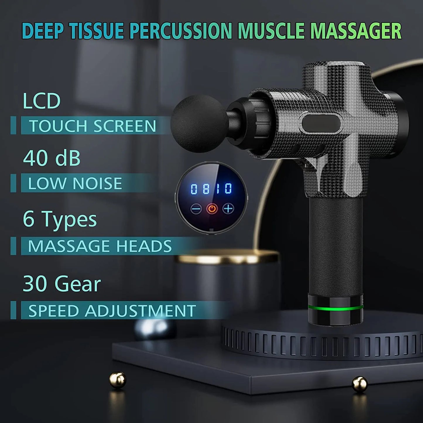 Deep Tissue Massage Gun, Portable Facial Muscle Massager Massage Pistol For Back Neck Body Muscle Fitness Tool