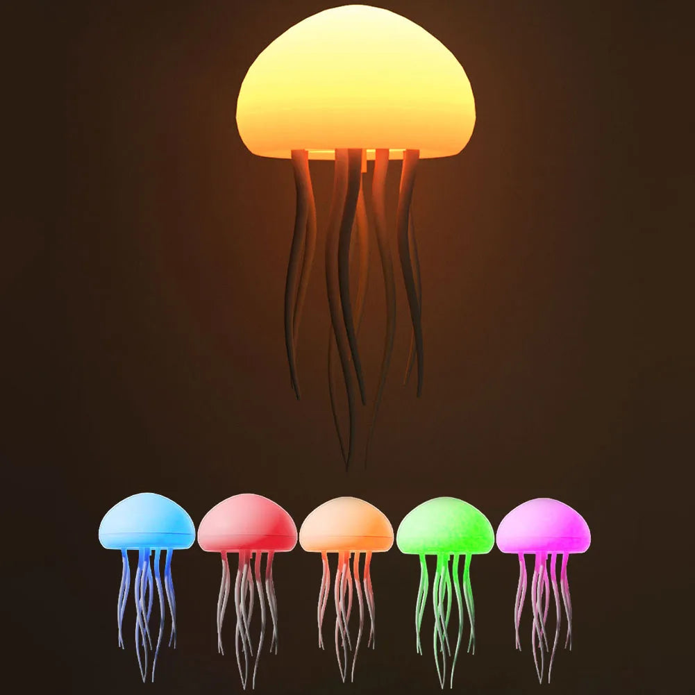 Jellyfish Night Light with Dancing Legs Jellyfish Table Lamp Rechargeable Jellyfish Desk Lamp RGB Gradient for Home Office Decor