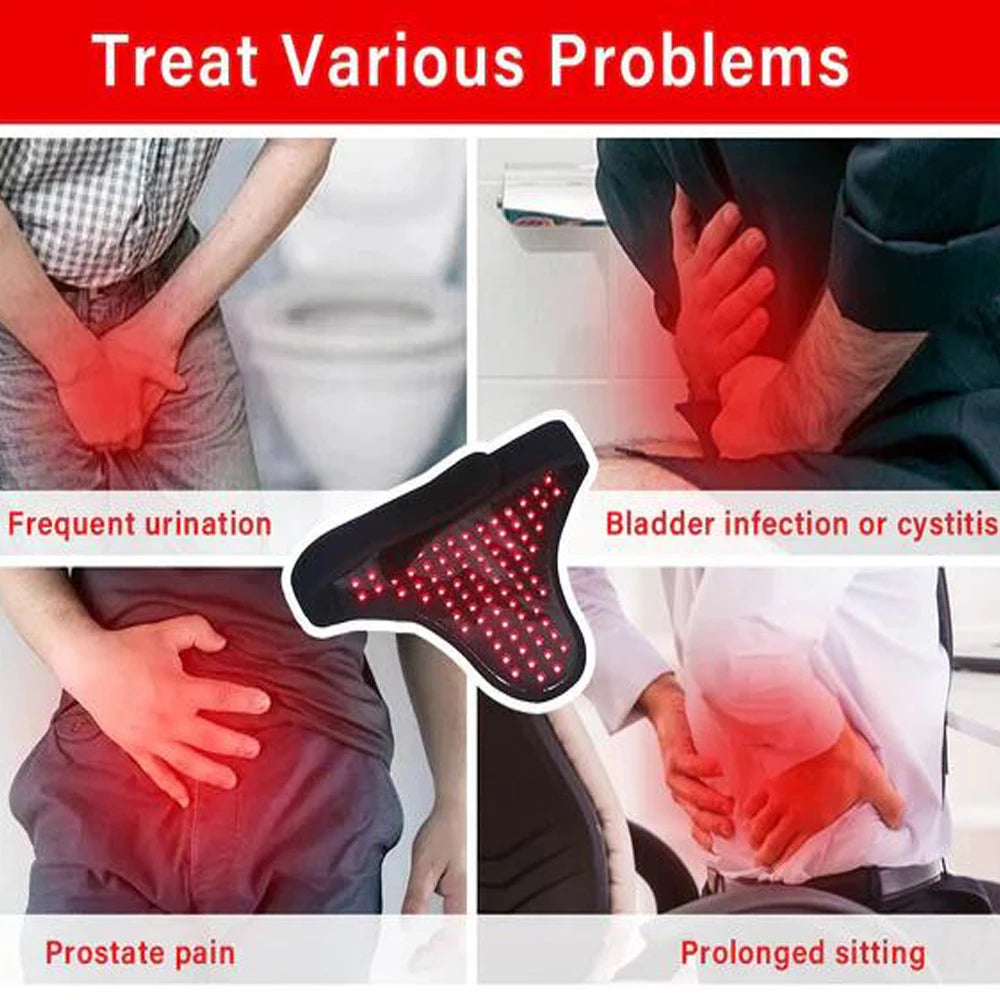 Red Light Therapy Belt 660nm & 850nm Heating Massage for Prostate Therapy Device Abdomen Hand Pain Relief Hormonal Balance USB-C