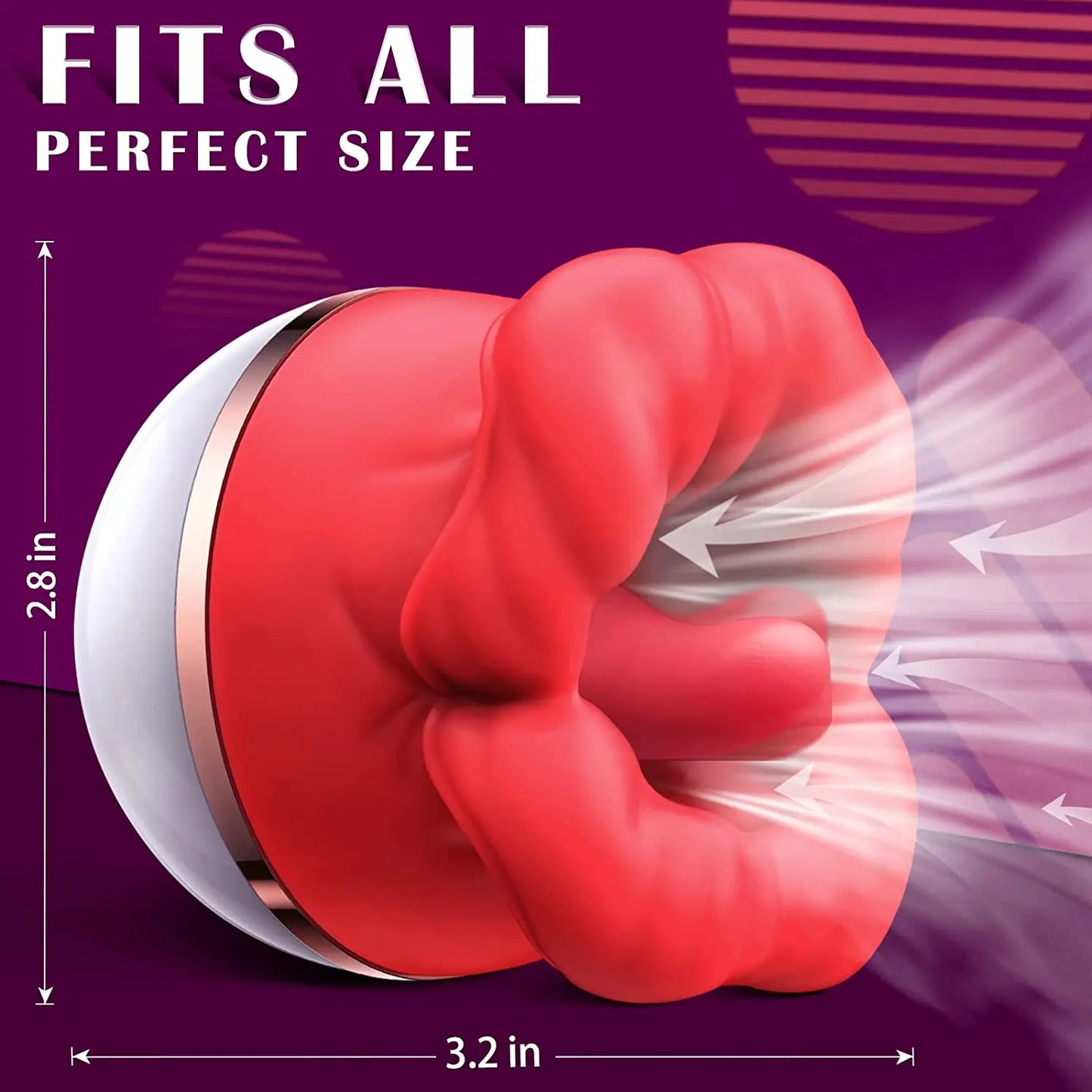 Rose sex toy vibrator, vaginal licking, tongue masturbator, clitoral stimulator, G-spot nipple massager female orgasm adult sex toy