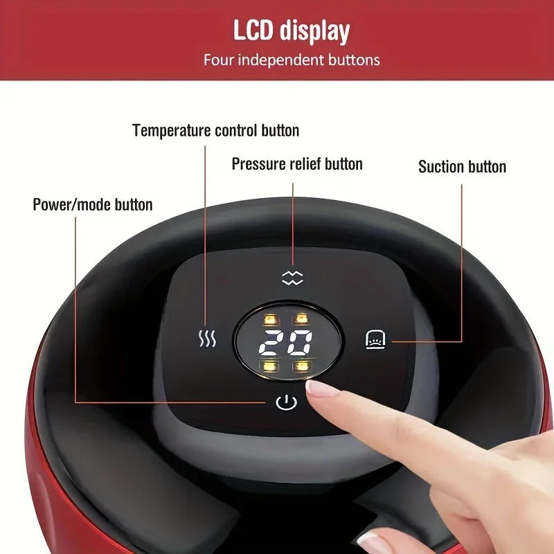 "Wireless Charging Intelligent Vacuum Cupping Device with High Suction & Hot Compress"