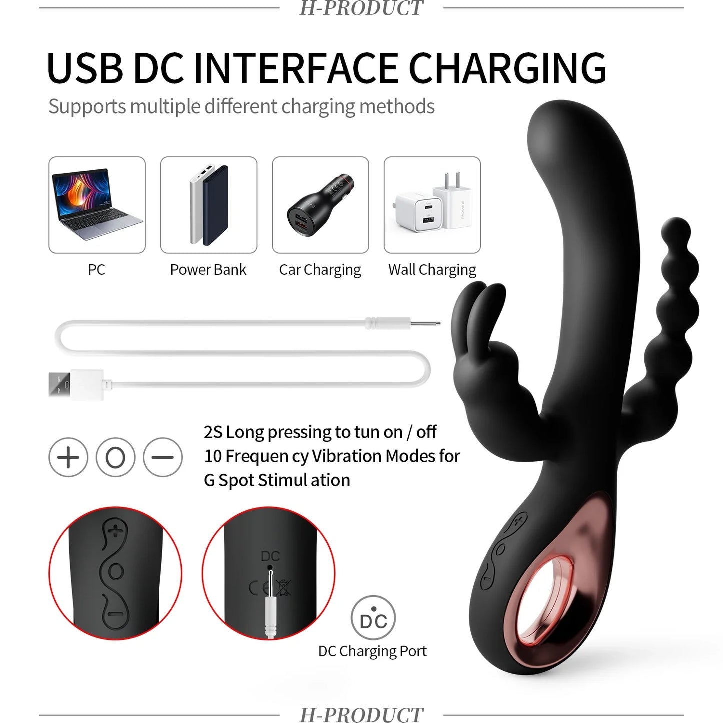 Rabbit Vibrator Realistic Dildo, Sex Toys for Women ,10 Vibration G Spot, Clitoral, Vibrators Stimulator Sex toy for Adults, Good 18+