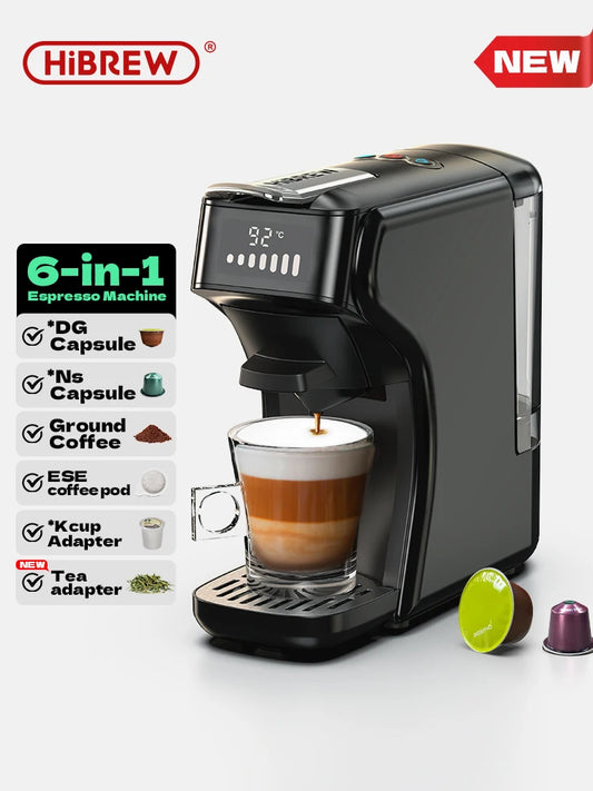 6in1 Capsule Coffee Machine, Hot/Cold Multiple Espresso, Cafeteria Cappuccino Coffee Maker, Dolce Gusto Nespresso Powder
