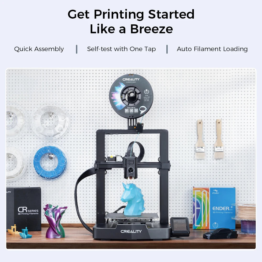 3D Printer 500mm/s Fast Printing Speed Smart Creality OS X-Axis Linear Rail Double Fans Smart Ul 60W