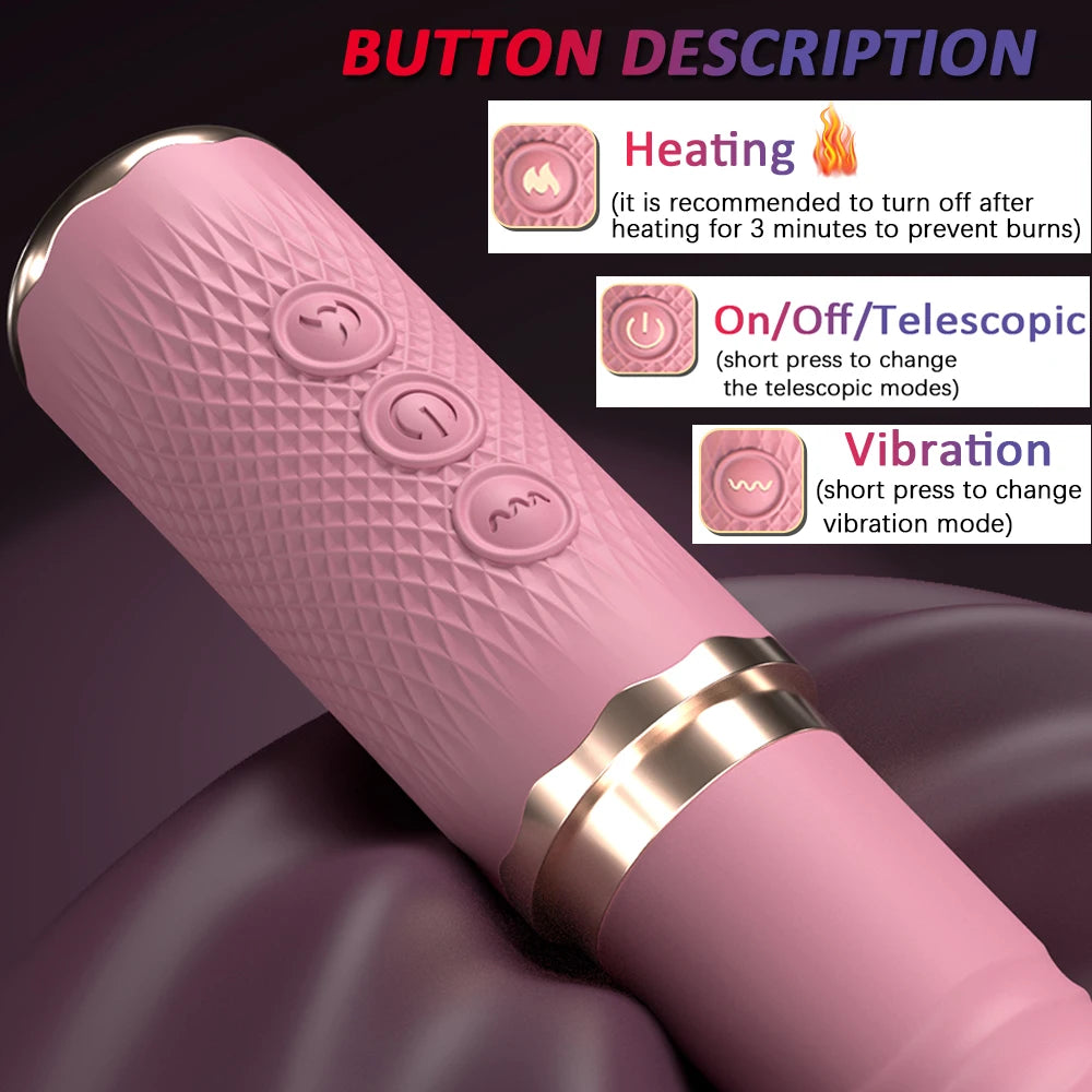 Dual motor, Realistic Thrusting Dildo, Vibrator With Heating,10 mode Sex Toys  Vibrator Clitoral Stimulator For Anal Stimulation