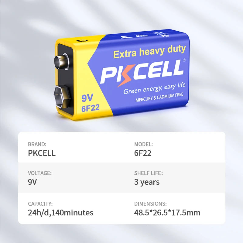 10PC Battery ,9Volt Carbon Battery Cell Leak-Proof Smoke Detector Batteries EN22 1604AU 6AM6 Zinc Carbon Battery
