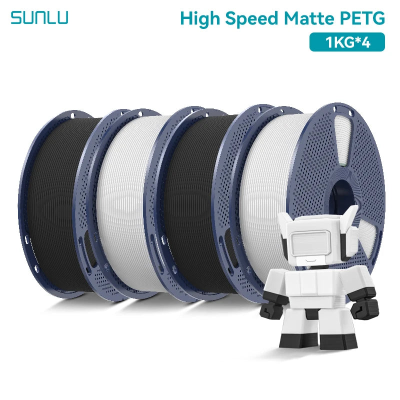 High Speed Matte PETG 3D Printer Filament  4KG 1KG/Roll 175MM Tolerances +/-0.02MM Filament 600mm/s Printing EU / US /RU