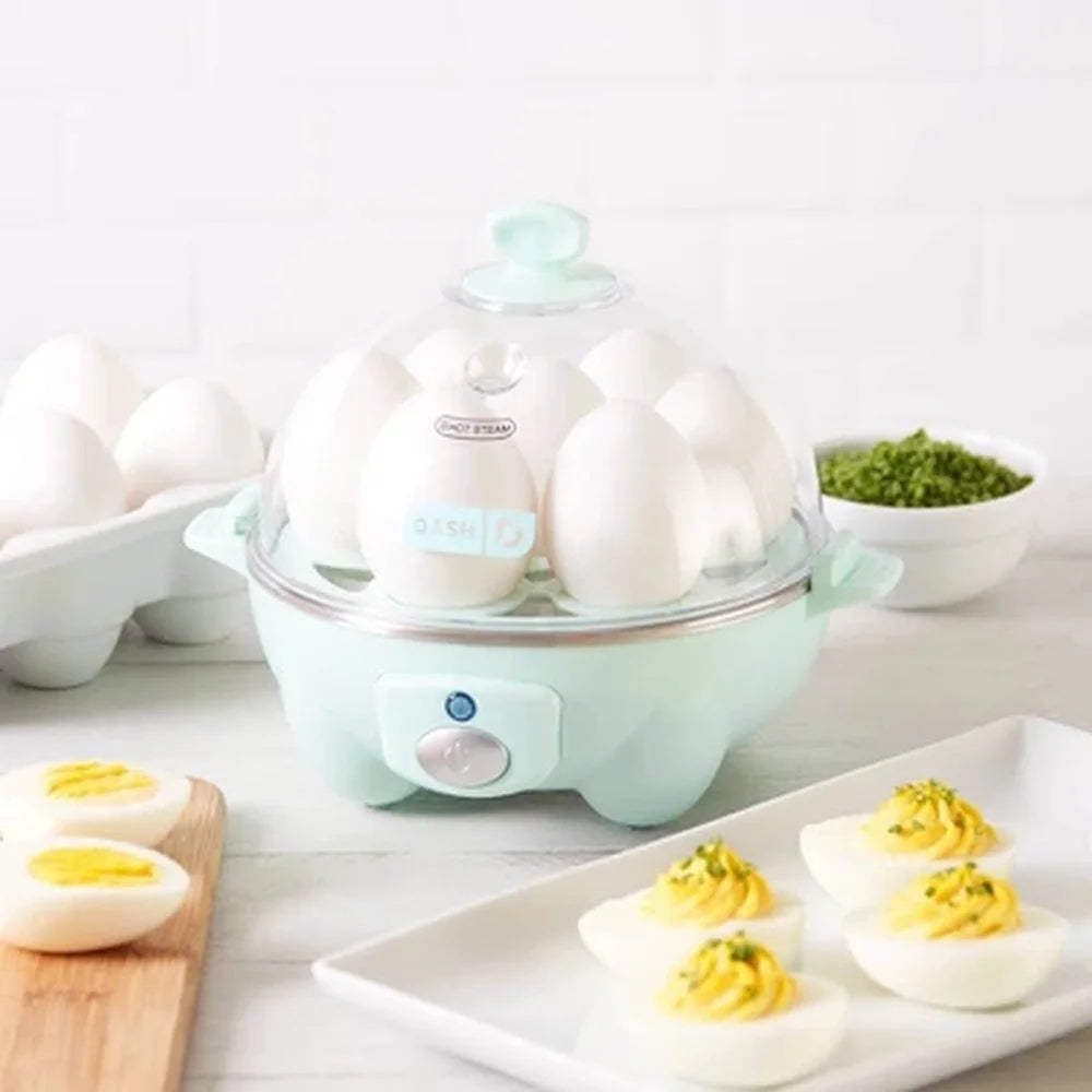 7 Egg Electric Cooker Automatic Shut Off Nonstick Omelette Poaching Tray Dishwasher Safe Compact Kitchen Appliance Boiled Eggs