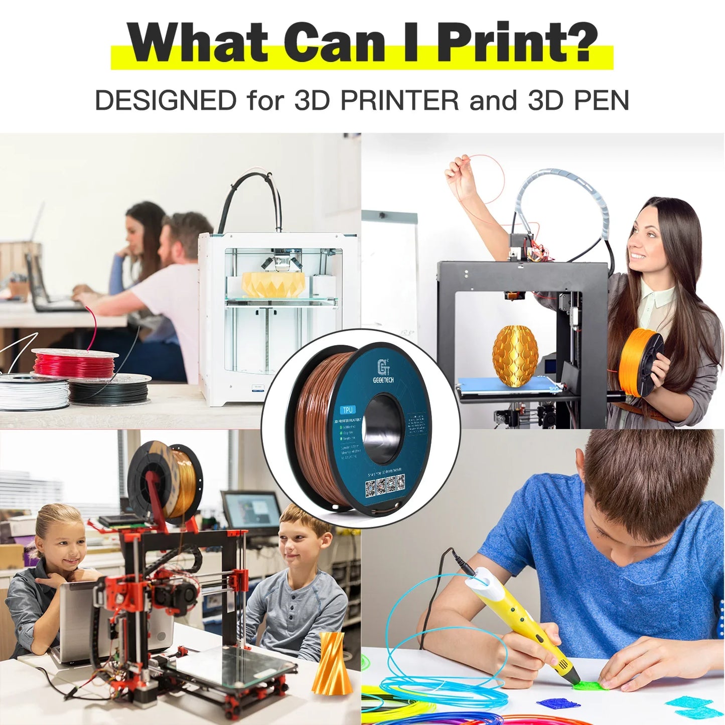 10Kg TPU 3D Printer Filament material 1kg 2.2LBS/Spool 1.75mm Plastic Vacuum Packaging Non-Toxic Shore Hardness 95A
