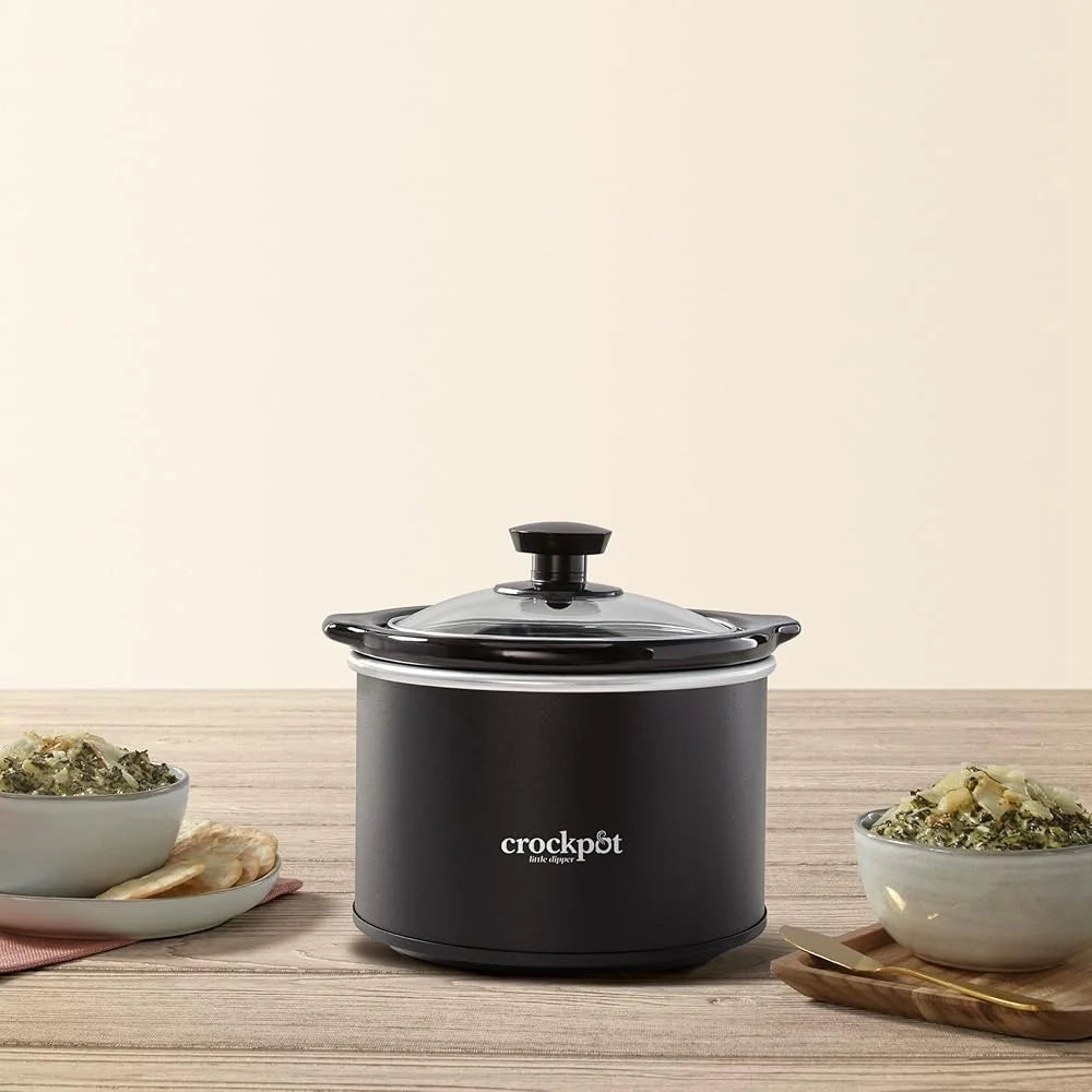 Slow Cooker, 1.5 Quart Round Stoneware, Dishwasher Safe, Cooking, Warming, 1-2 People Compact Kitchen Appliance