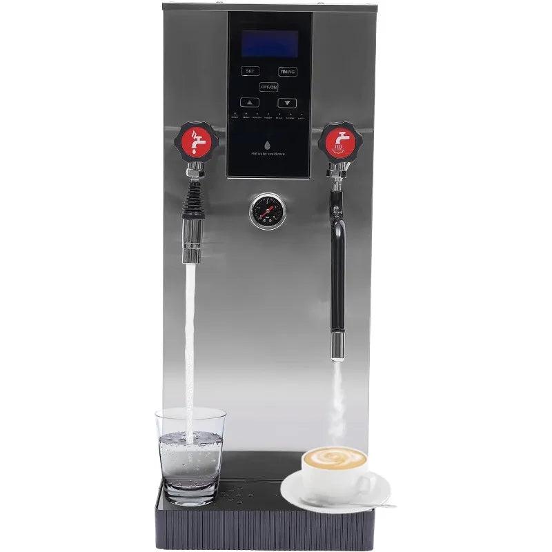 Commercial Milk Frother 110V Steam Milk Bubble Machine, Stainless Steel, Large Electric Milk Foam Maker, Steam Espresso Machine