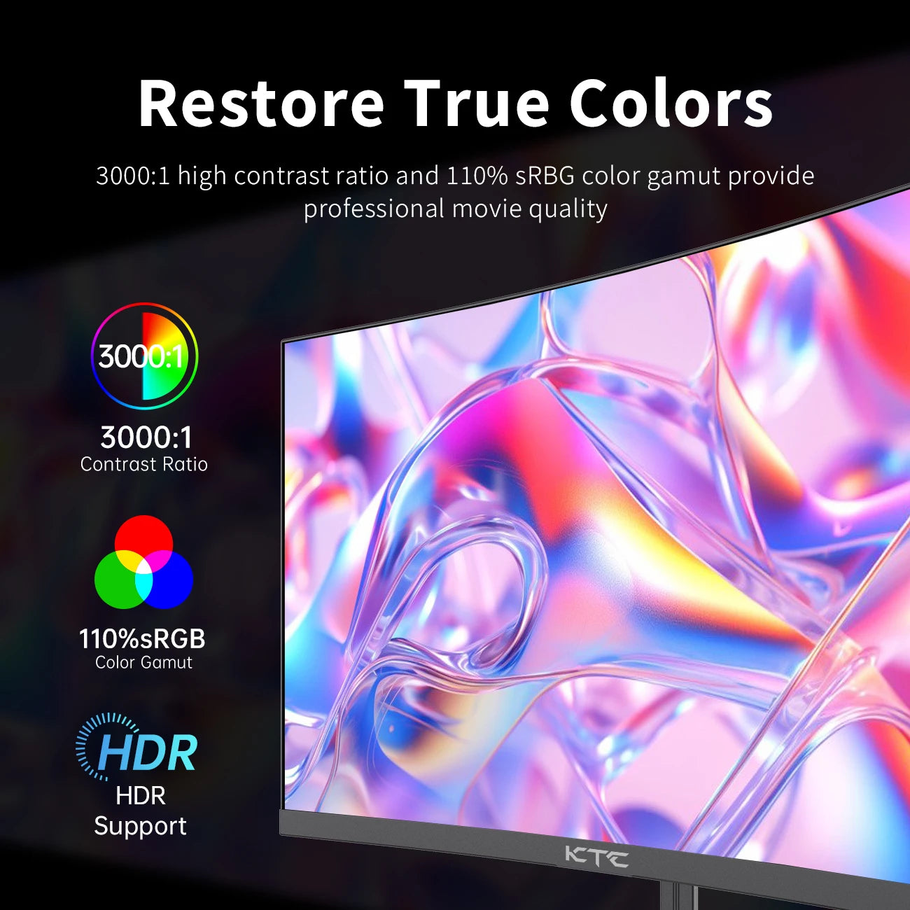 24 inch 1500R Curved Gaming Monitor 165Hz 1ms FHD 1080p VA Tilt Adaptive Sync HDR 110% sRGB DP/HDMI,VESA for Gaming Home Office
