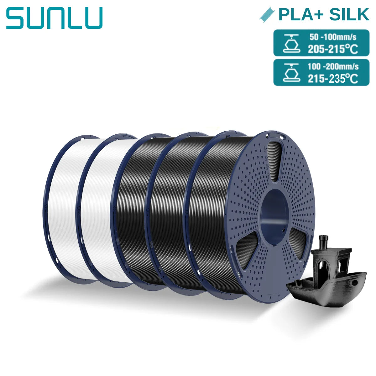 5KG Pla Plus Silk 3D Filament, 1.75mm Shiny Silk Texture High Toughness, 3D Printing Filaments for 3D Printer, Fast Shipping