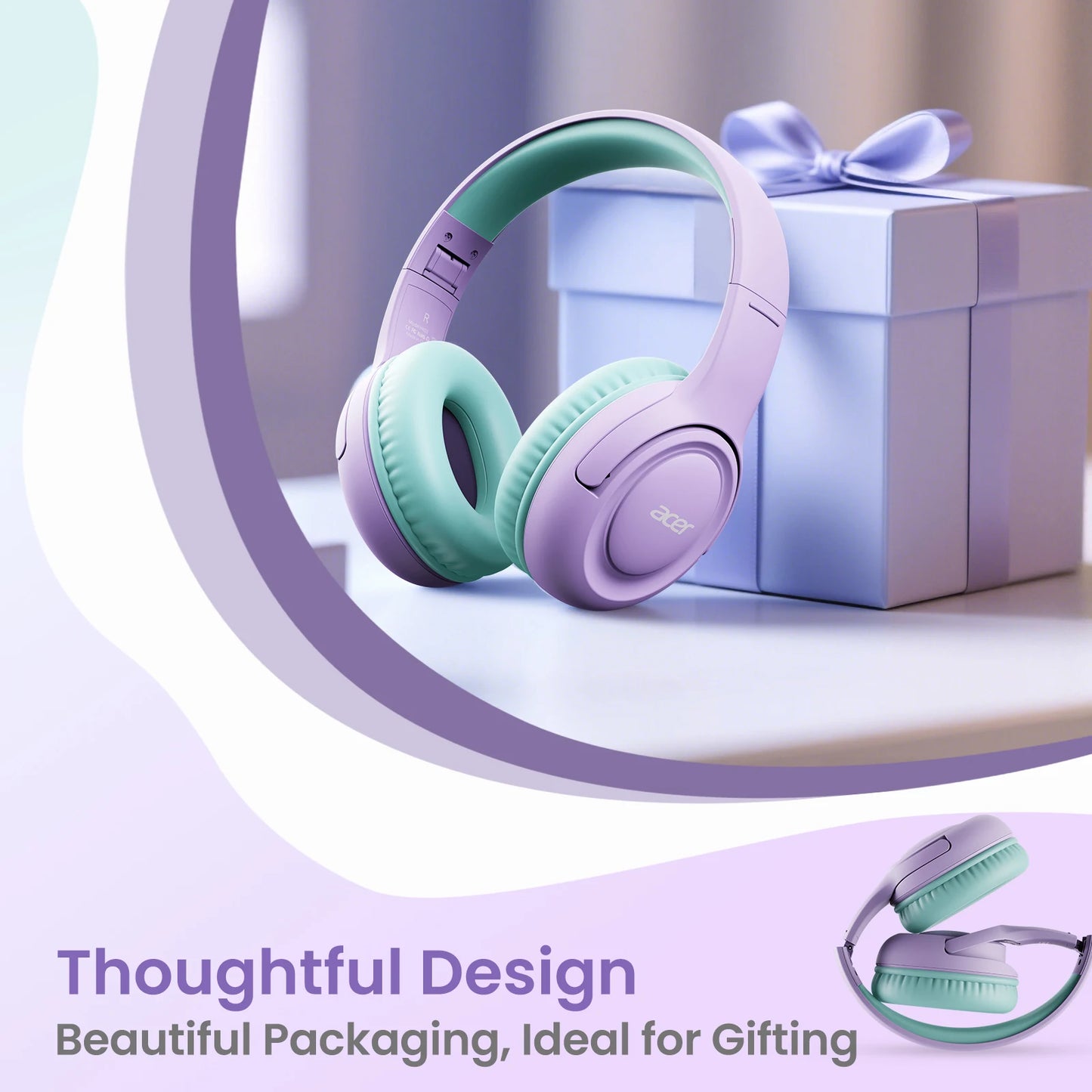 Kids Headphones Wired for School 85/94dB Volume Limiter Foldable Stereo Sound Headset for Kids Learning Tablet IPad PC