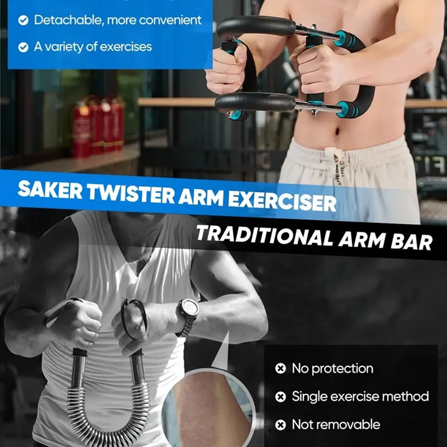 u shape Hand Gripper, Twister Arm, Trainer Power, Twister Bar Fitness Equipment for Men and Women Home Workout