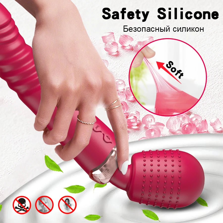 Powerful 3 motors, fast Thrusting and Dildos, Vibrator silicone large size Wand, G-Spot Massager Sex Toy For Couple  Stimulator