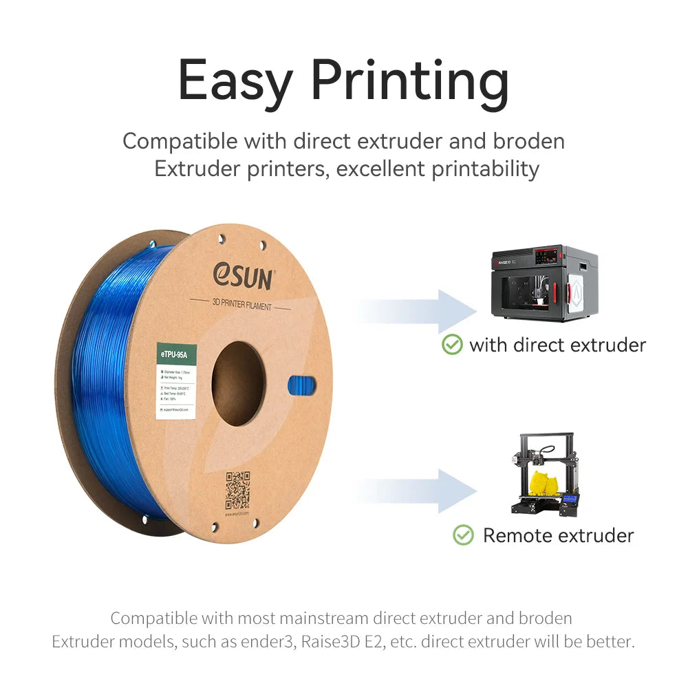 Flexible TPU Filament 1.75mm,TPU 95A 3D Printer Filament 1KG 2.2 LBS Spool 3D Printing Material TPU 95A  For 3D Printers