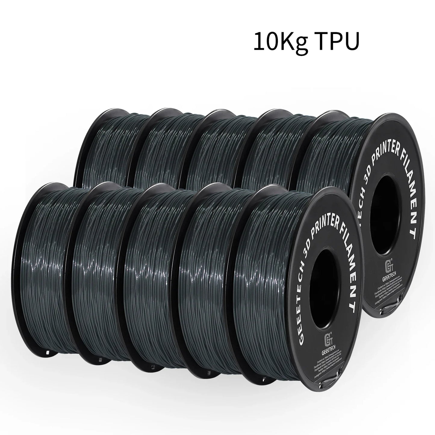10Kg TPU 3D Printer Filament material 1kg 2.2LBS/Spool 1.75mm Plastic Vacuum Packaging Non-Toxic Shore Hardness 95A