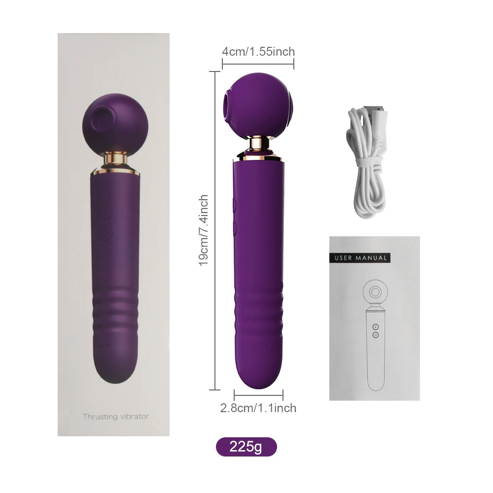 Powerful Av Magic Wand, Vibrators For Women, 3in1 Sex Toys, Telescopic Dildo, G Spot Stimulato,r Tapping Clitoris Sucker And Massager