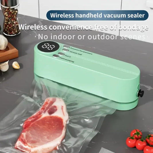 Compact Automatic Vacuum Sealer for Food Preservation, One-Touch Operation, Ideal for Snacks, Meat, Fruits, Veggies, Multi-Funct
