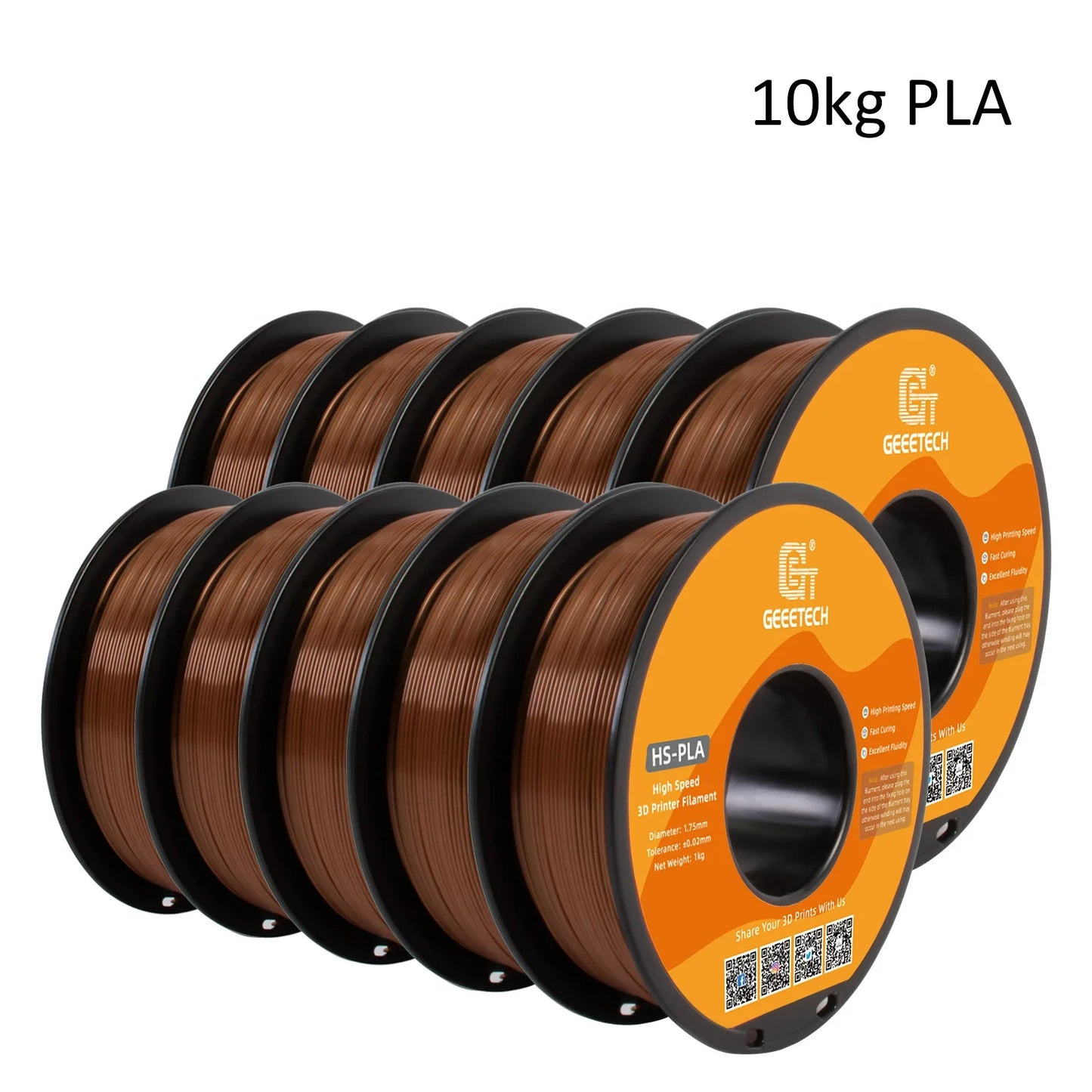 10Kg High Speed PLA 3d printer Filament 1kg 1.75mm, faster curing & printing speed, higher printing quality