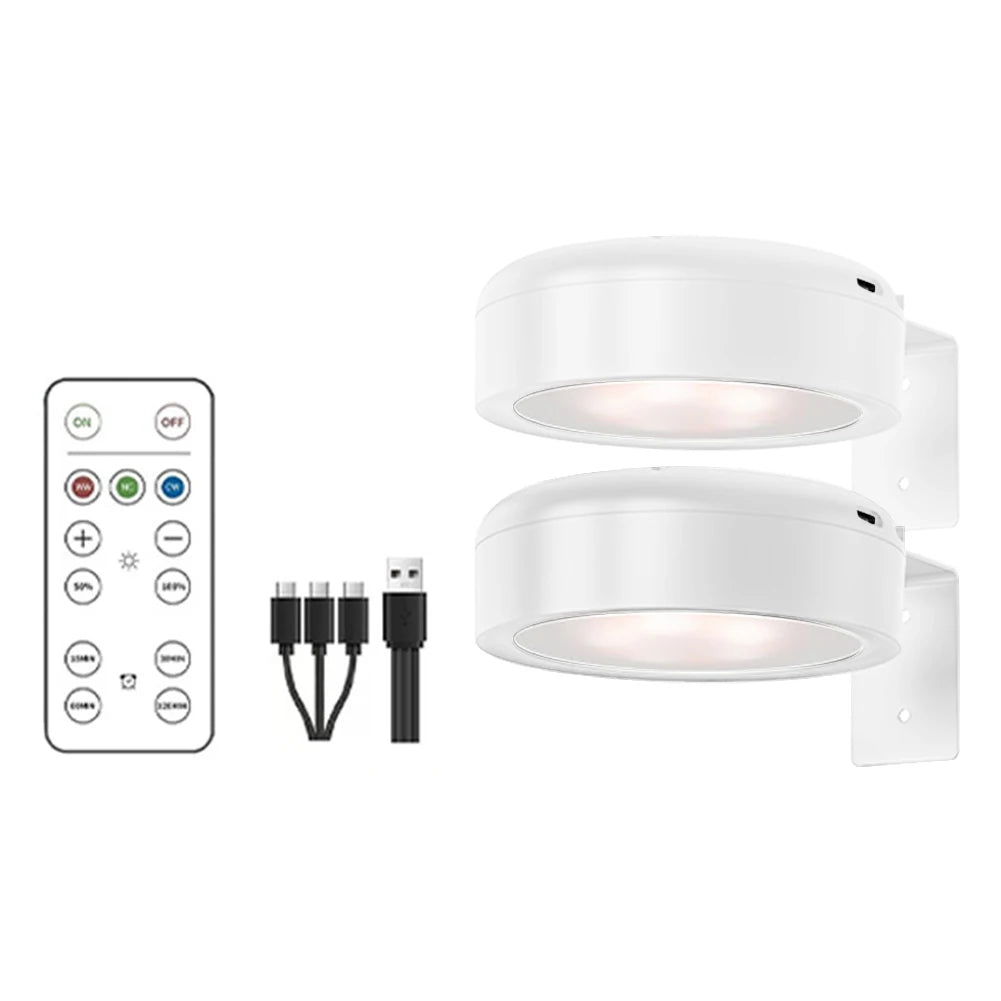 LED Light Magnetic Spotlight Rechargeable Wall Light Wireless Picture Light No Punch Reading Light Bedroom Bedside Light