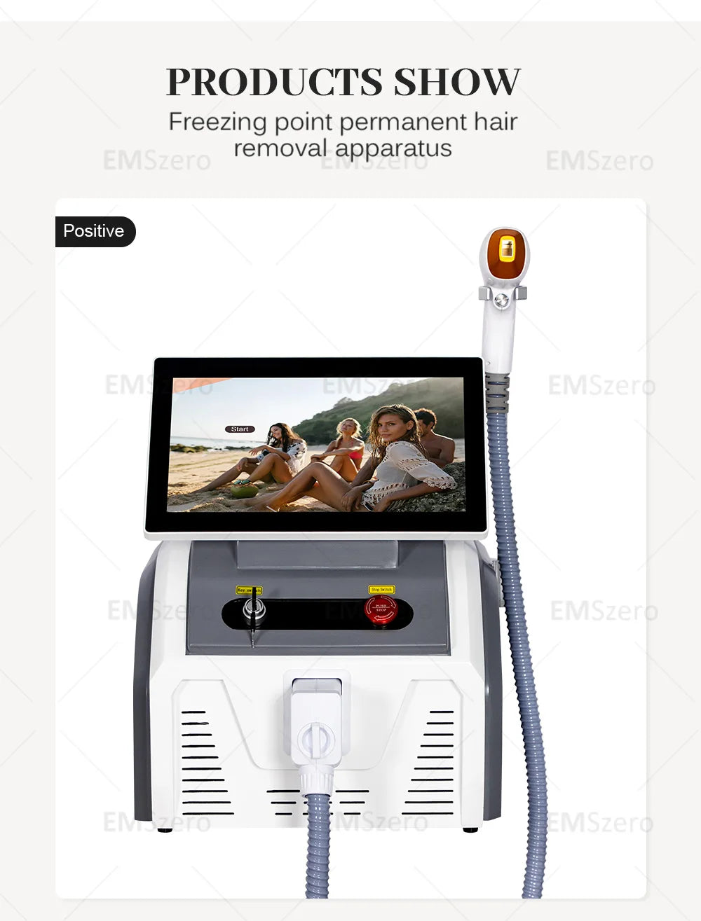 Diode Laser Hair Removal, Professional Machine, Painless Cooling, Permanent Lazer Hair Removal, 3 Wavelengths 755 808 1064