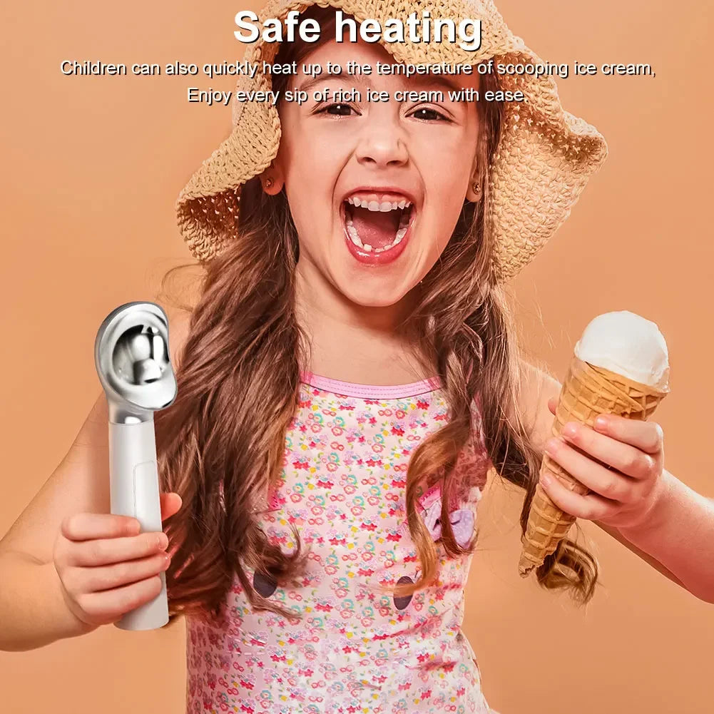 Rechargeable Heated Ice Cream Scoop Adjust Temperature Rapid Heating Preheat Yogurt Spoon Home Kitchen Multifunctional Gadgets