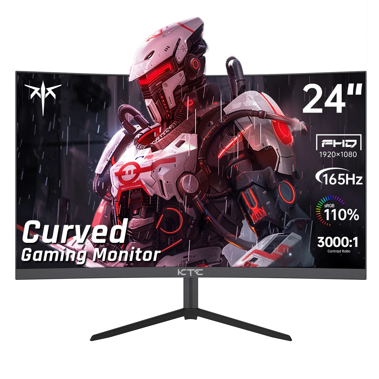 24 inch 1500R Curved Gaming Monitor 165Hz 1ms FHD 1080p VA Tilt Adaptive Sync HDR 110% sRGB DP/HDMI,VESA for Gaming Home Office
