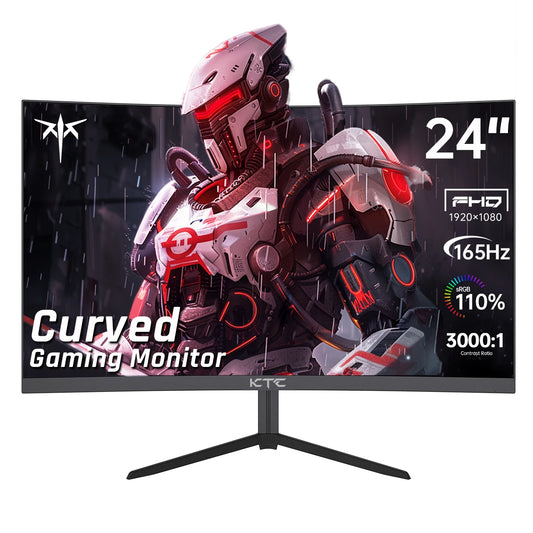 24 inch 1500R Curved Gaming Monitor 165Hz 1ms FHD 1080p VA Tilt Adaptive Sync HDR 110% sRGB DP/HDMI,VESA for Gaming Home Office