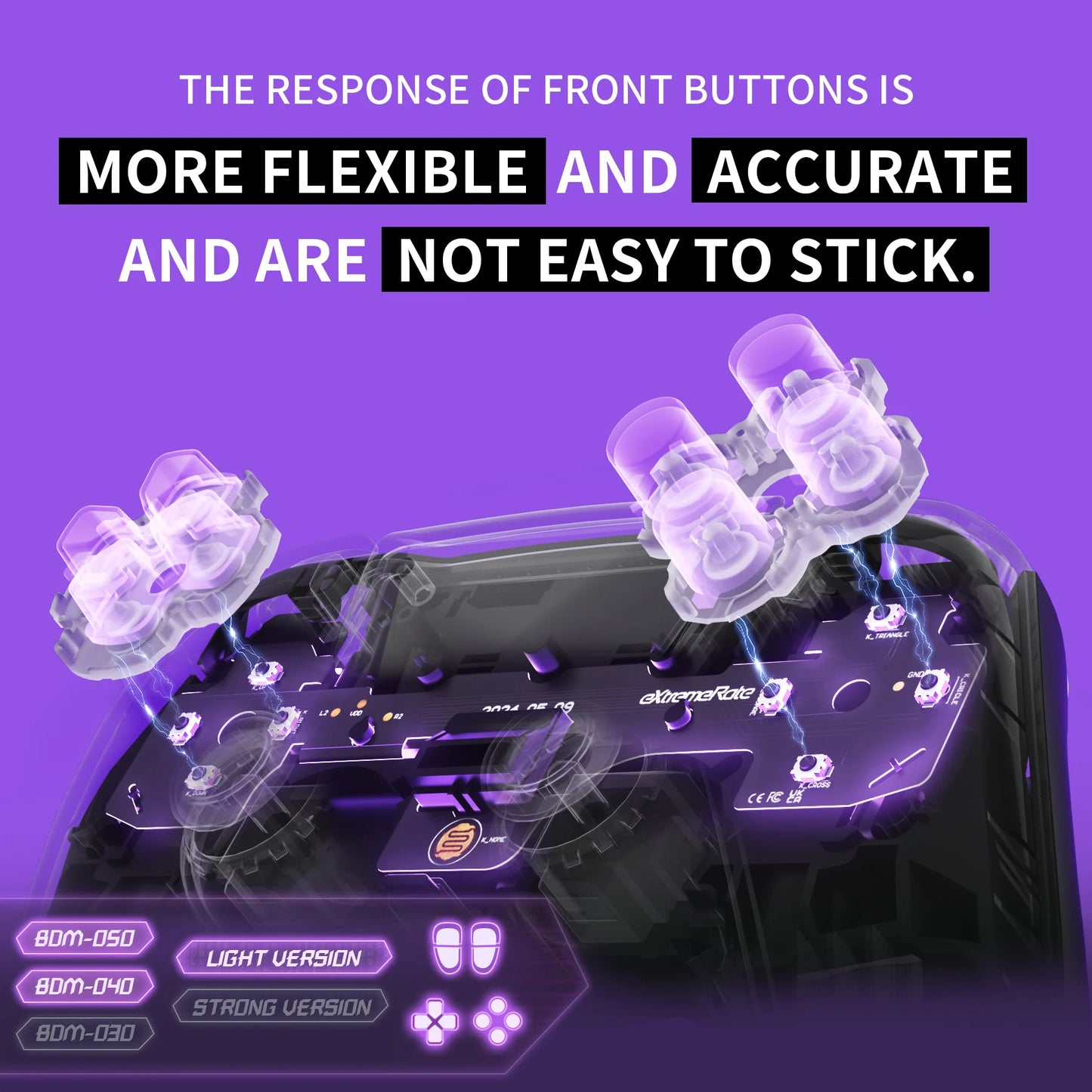 Clicky Kit V2 for ps5 Controller BDM-040/050 Shoulder Face Dpad Buttons, Micro Switch Clicky Hair Trigger Kit