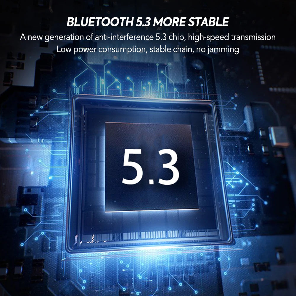 Bluetooth 5.3 Wireless Earbuds with Mic IPX7 Waterproof 200H Earphones with Hooks for Sports Running Workout Gym