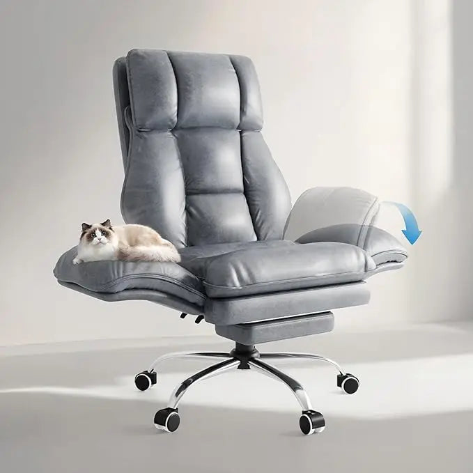 Big and Tall Office Chair, Flip Armrests for Pets & Cross Legged Sitting, Velvet Executive Ergonomic Computer Gaming Chair