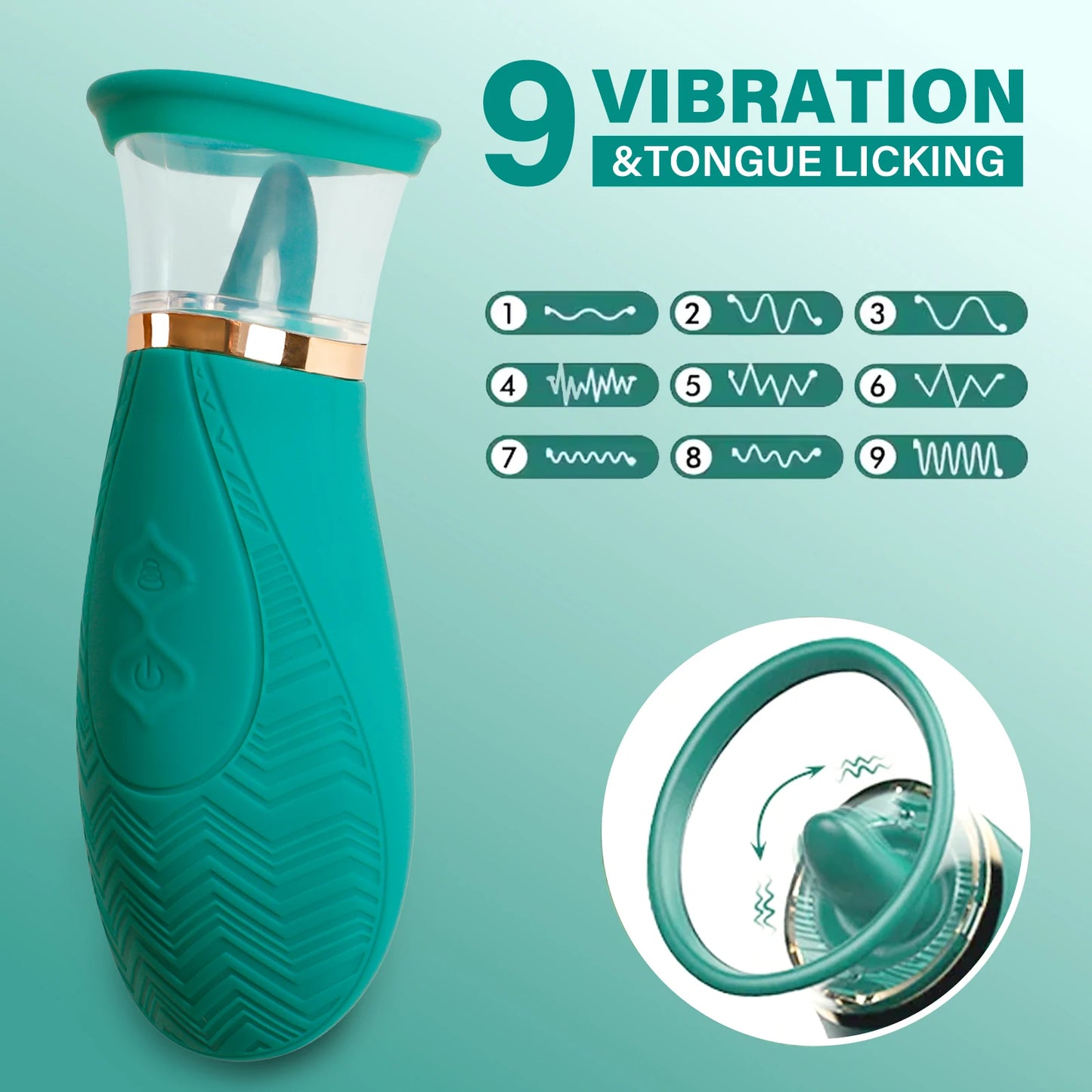 3 Sucking 9 Licking Mode, Nipple, Clitoris Suckers for Fast Orgasm, Tongue Vibrator, Adult Toys for Female Couples