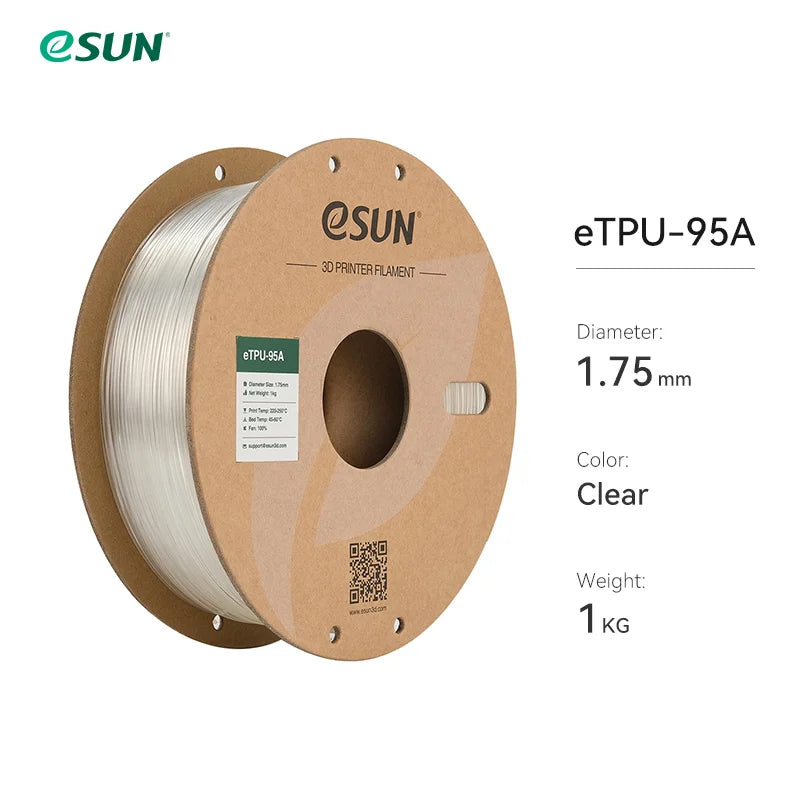 Flexible TPU Filament 1.75mm,TPU 95A 3D Printer Filament 1KG 2.2 LBS Spool 3D Printing Material TPU 95A  For 3D Printers