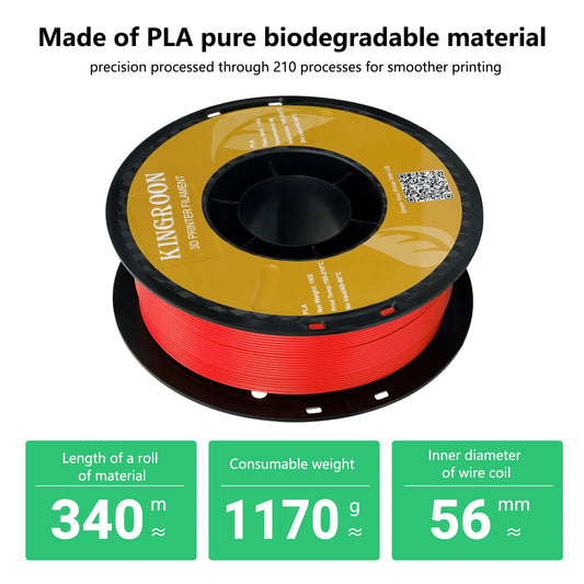 KINGROON 22LBS PETG or PLA filament 3D Printer Filament 10 Rolls 1KG 1.75MM Eco-Friendly Good Toughness Mix Color Free Shipping