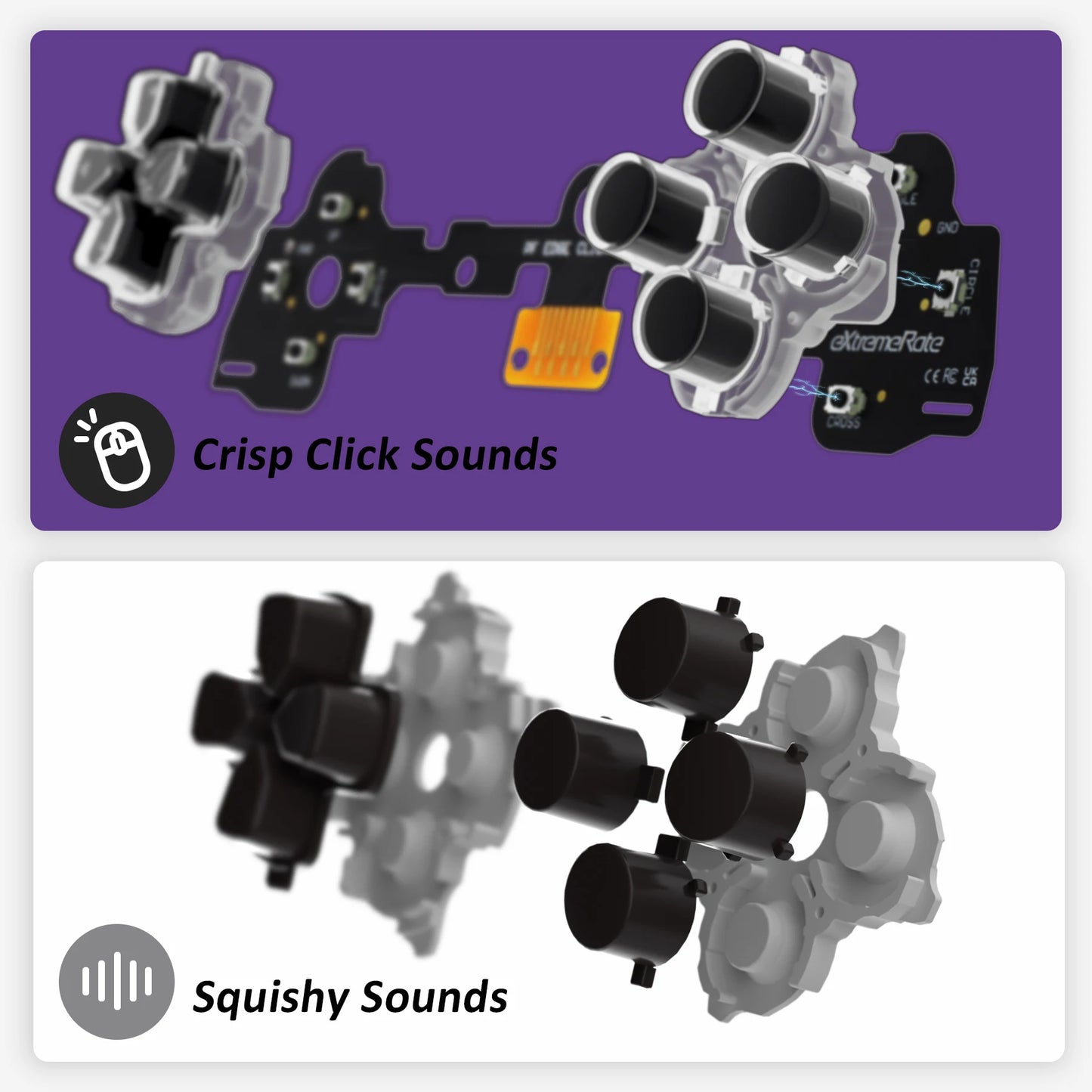 Clicky Kit for ps5 Edge Controller, Custom Tactile Dpad Action Buttons Mouse Click Kit