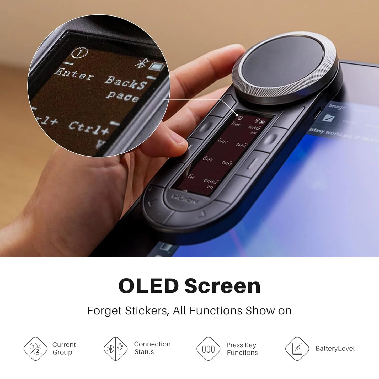 Keydial Remote Wireless Mini Keyboard K40 Dual-channel Bluetooth 5.0 Connectivity Dual-dial Controller 8 Programmable Keys