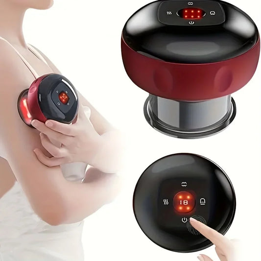 "Wireless Charging Intelligent Vacuum Cupping Device with High Suction & Hot Compress"