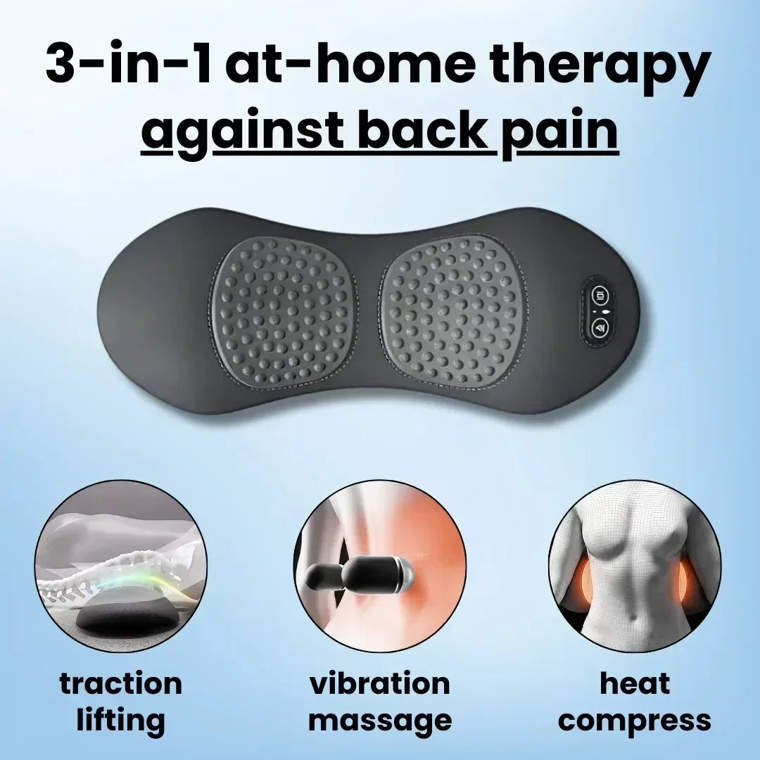 3-in-1 Back Massager with Relief, Bed Sleeping, Shiatsu Deep Tissue Portable Shoulder Lower Back Pain Relief Waist Massager