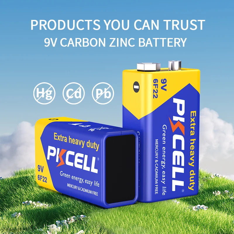 10PC Battery ,9Volt Carbon Battery Cell Leak-Proof Smoke Detector Batteries EN22 1604AU 6AM6 Zinc Carbon Battery
