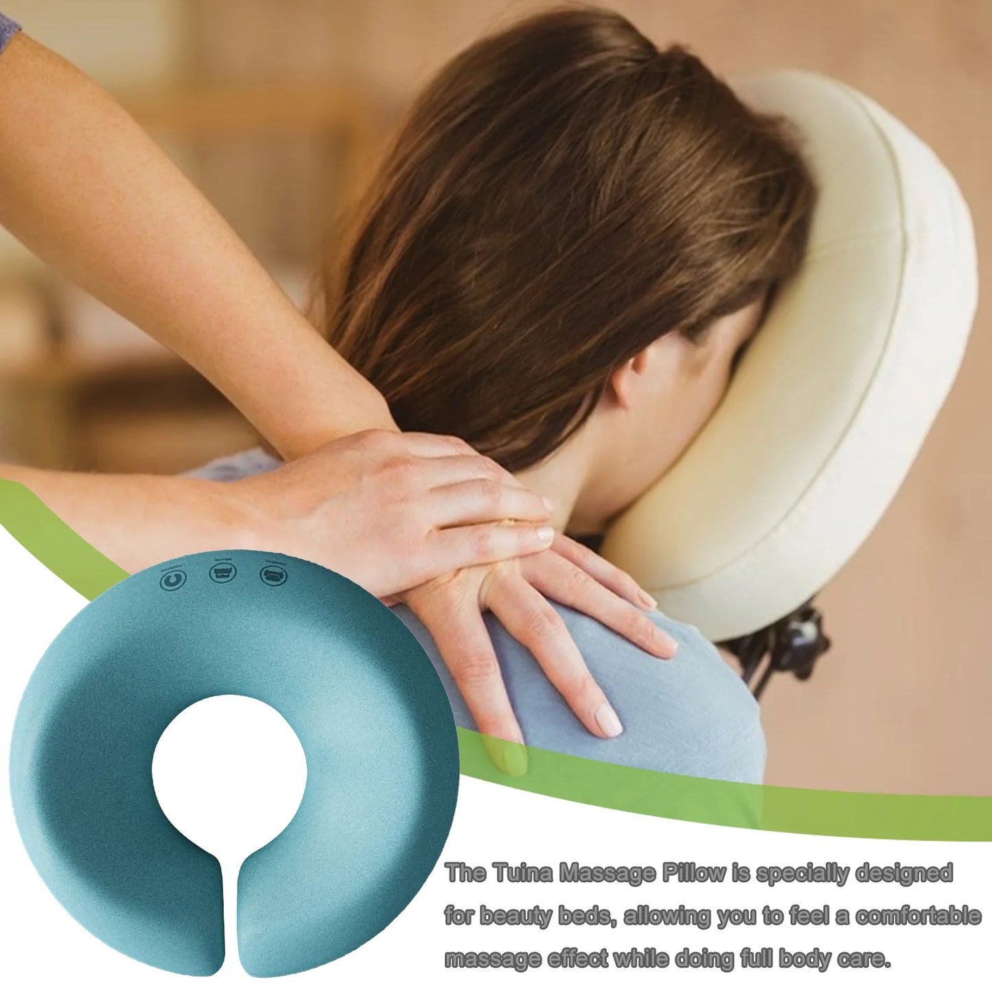 11.3x2.9in U-Shape Massage Face Pillow, Breathable Sponge Support Multipurpose U Shaped Neck Cushion for Spa Relaxation