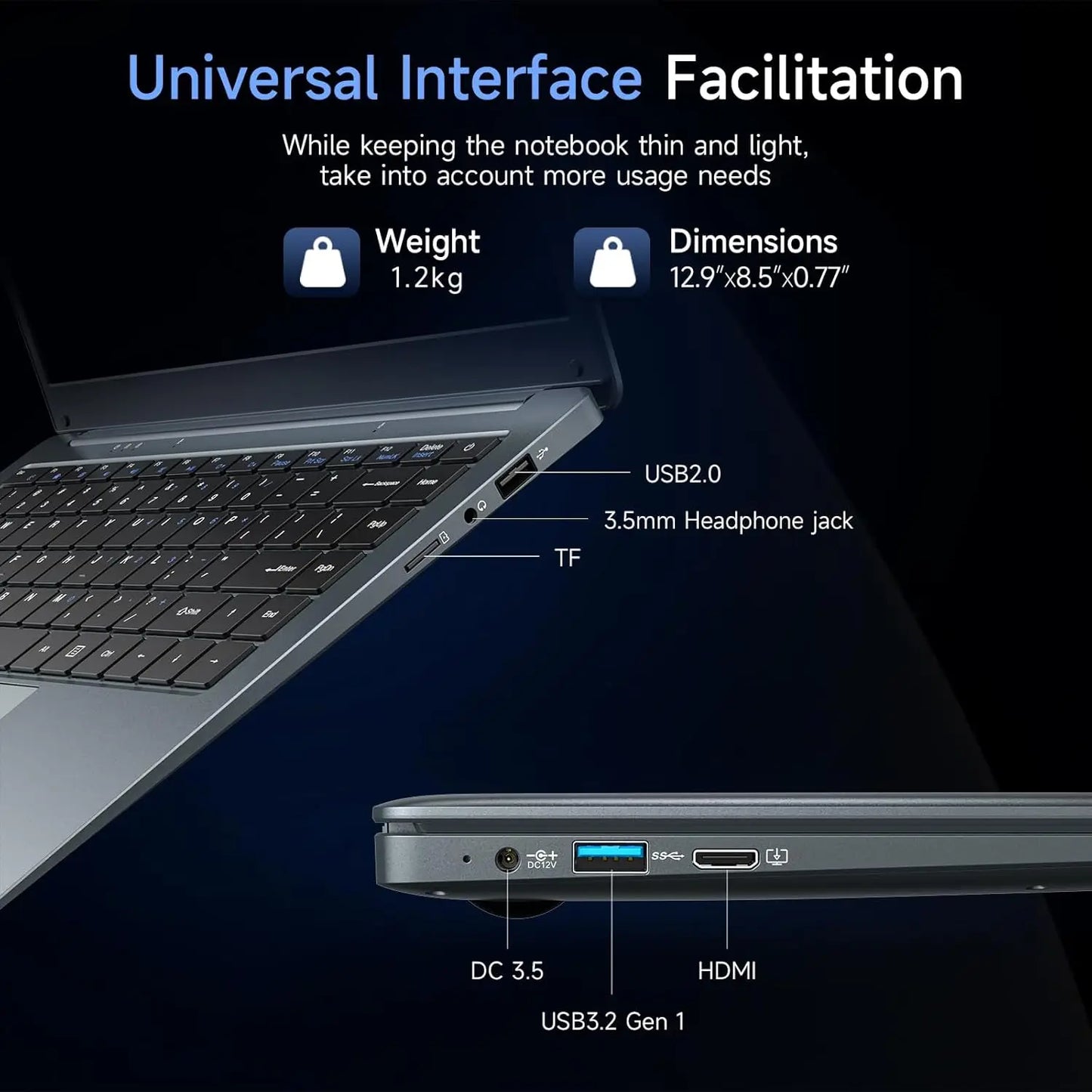 14 Inch Laptop Intel Celeron N3350 6GB RAM 64GB+256GB SSD Windows 10