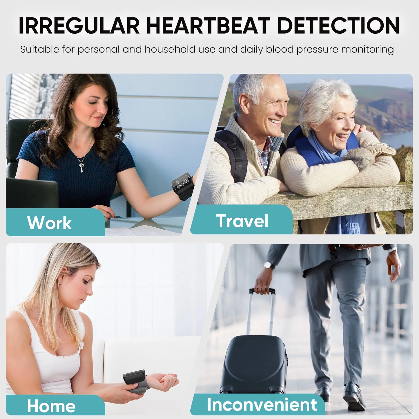 Electronic Blood Pressure Monitor Wrist Cuff Tonometer Digital Sphygmomanometer Electronic BP Monitors Blood Meter