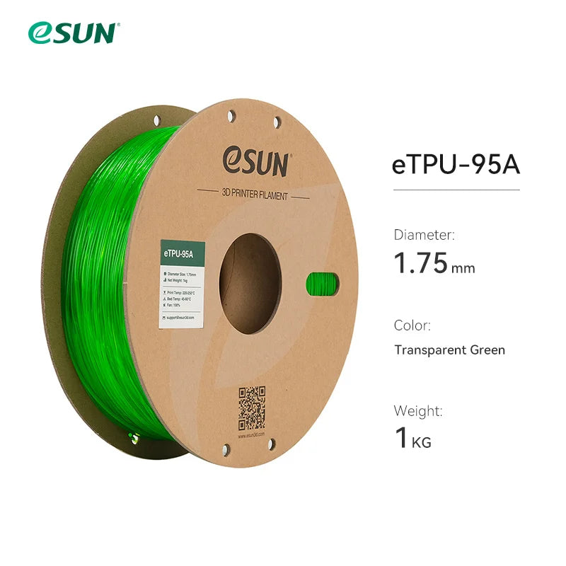 Flexible TPU Filament 1.75mm,TPU 95A 3D Printer Filament 1KG 2.2 LBS Spool 3D Printing Material TPU 95A  For 3D Printers